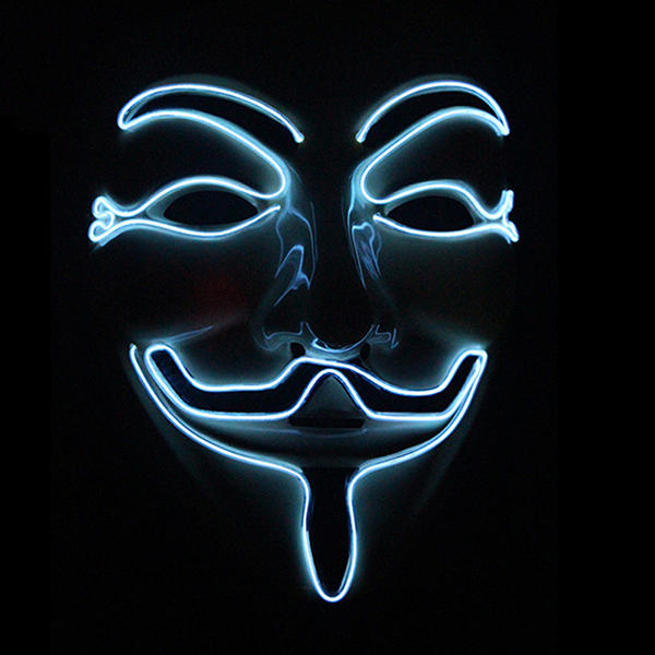 Halloween V Vendetta Mascara Led Luminoso Intermitente Cara