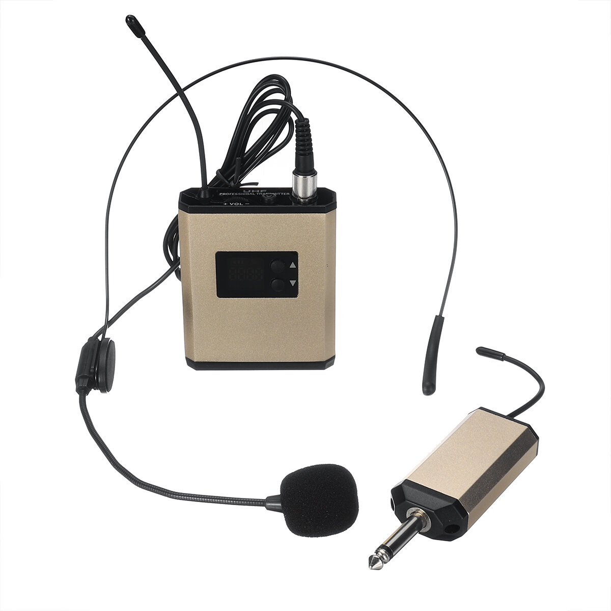 uhf 40 channel wireless microphone headset mic for