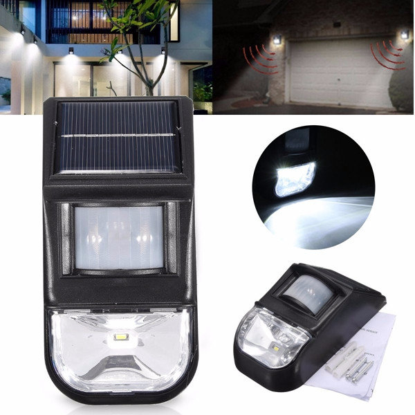 energía Lámpara Sensor de PIR de jardín LED de con seguridad exterior pared movimiento aplique solar UqpzMGVS