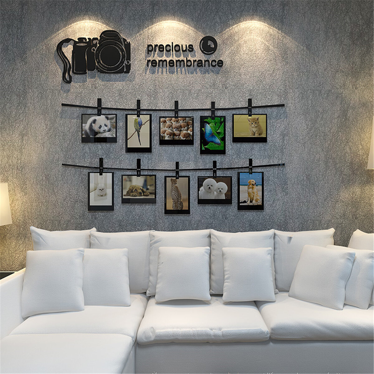 3d Familie Crystal Photo Frame Bilder Wall Collage Decal Aufkleber