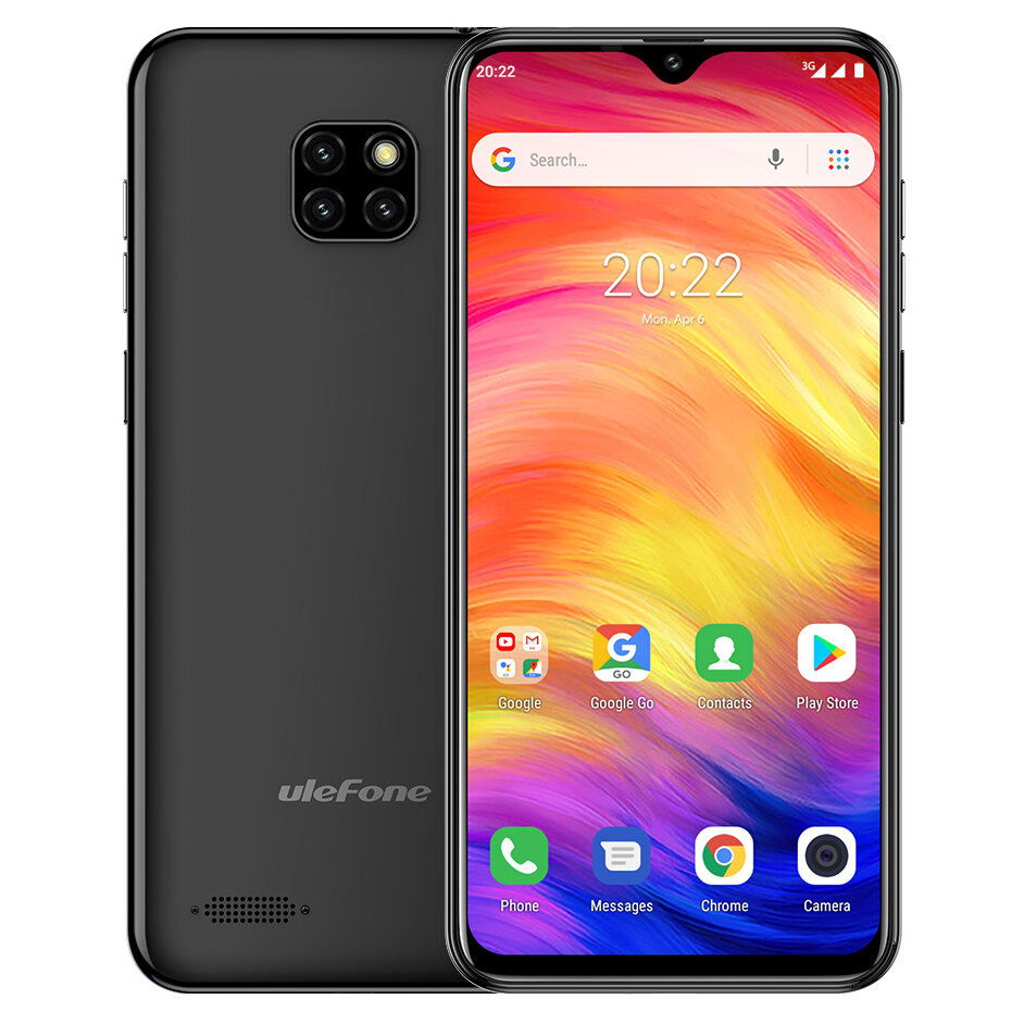 Ulefone ملحوظة 7 6.1 بوصة Triple Rear الة تصوير 3500mAh 1GB رام 16GB روم MT6580A رباعي core 3G Smartphone