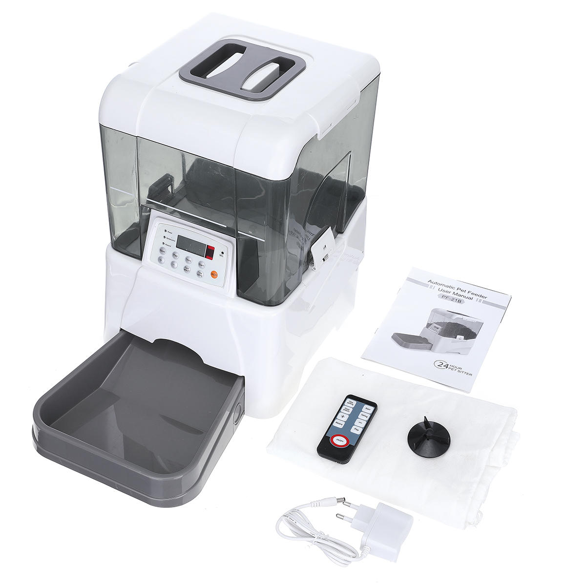 1065l Pet Pet Feeder Automatique Avec Enregistrement Vocal Animaux Nourriture Bol Pour Gros Moyen Chien Chat Lcd Distributeurs Décran