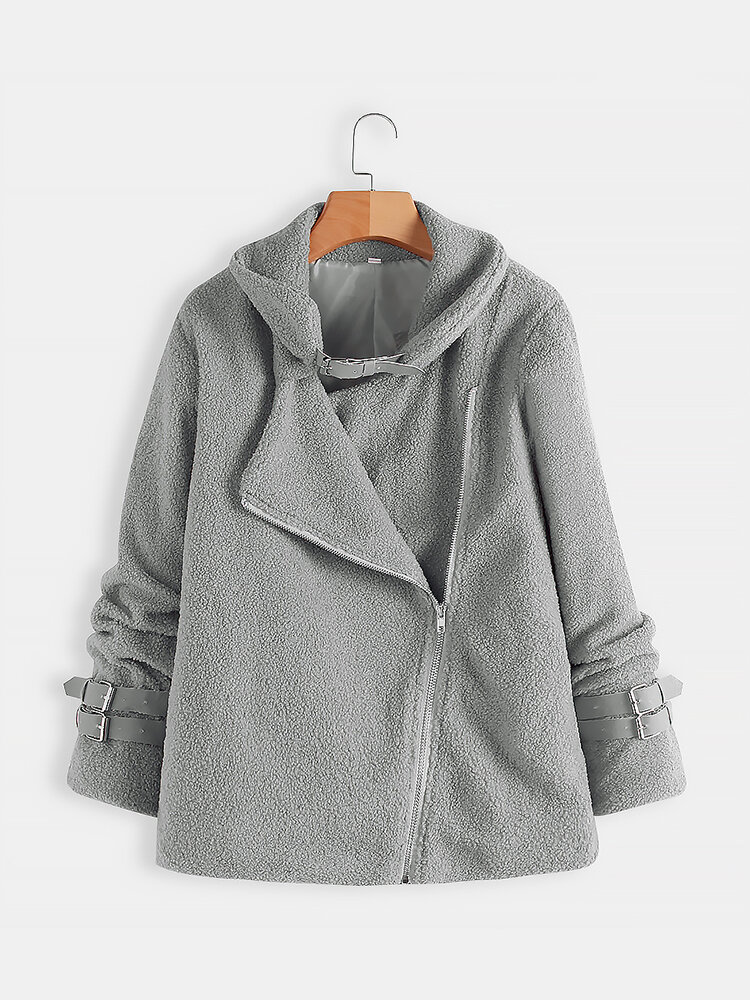 Fleece-Umlegekragen Feste dicke M&auml;ntel