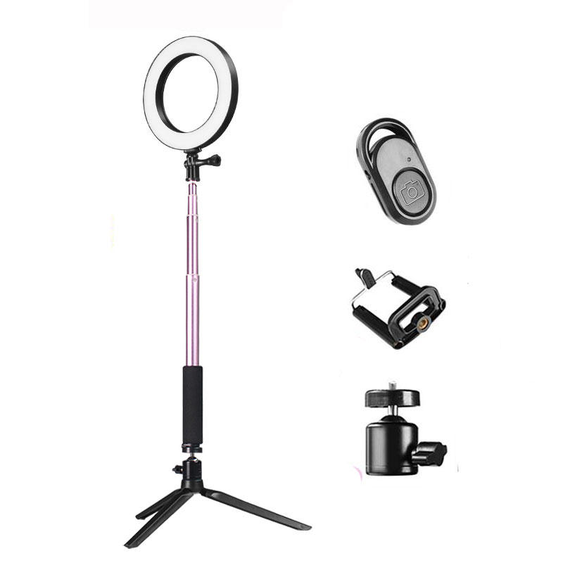20cm LED Ring Light With Stand Dimmable Lighting Kit For Makeup Live Selfie UK