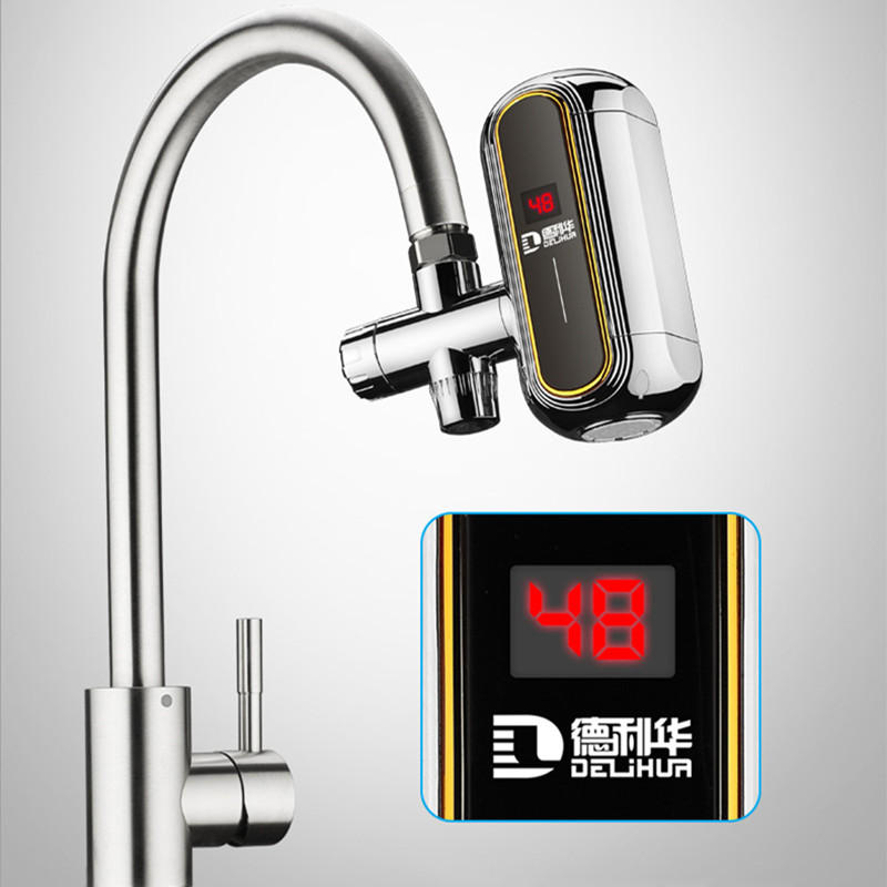Wilk Cuisine Chauffe-Eau sans r/éservoir 220V 3000W Eau Chaude /électrique instantan/é Robinet de Chauffage /électrique Robinet Rapide avec Affichage de la temp/érature