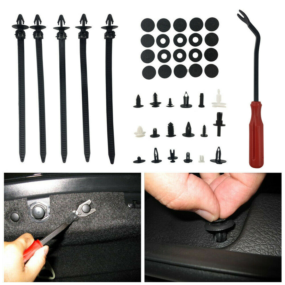 Clip di fissaggio per auto Kit di fissaggio in plastica Clip di fissaggio per rivetti con perno a pressione per auto