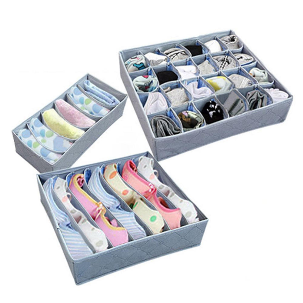 3pcs Set Sock Bra Underwear Ties Drawer Closet Organizer Parts