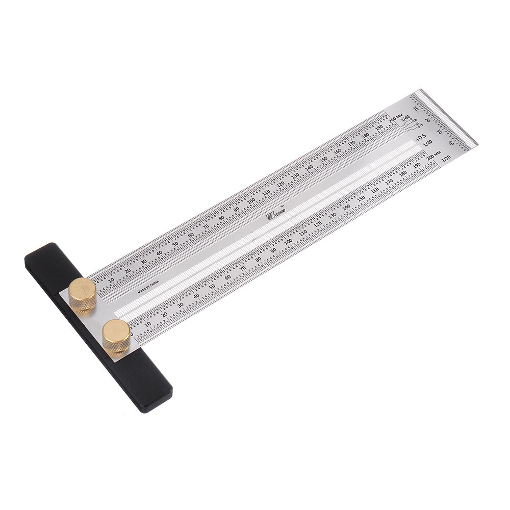 drillpro 200/300/400mm stainless steel precision marking t ruler hole