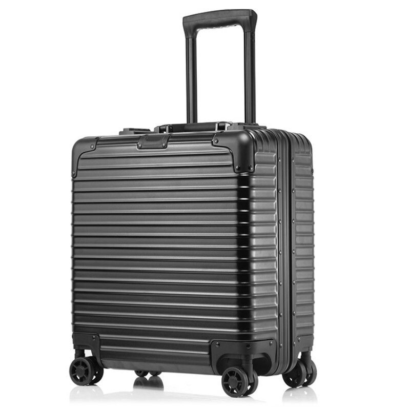 ORMIE 18L &Eacute;tui &agrave; bagages en alliage d'aluminium TSA Serrure &Eacute;tui d'affaires Tringle &agrave; Tirette R&eacute;glable Spinner Roue Valise