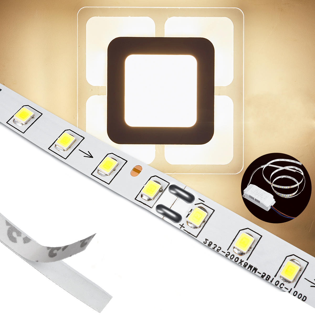 Neutral White 4000k 34 Led Strip Light Source Diy For 20x20cm 17w Ceiling Wall Lamp