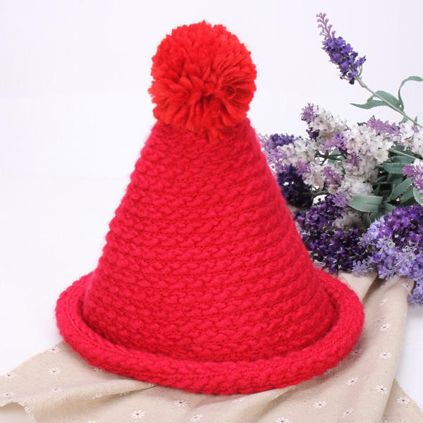 ファッション女性の冬のニットかぎ針編みのクリスマスの帽子のウール