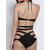 Сексуальный Halterneck Black Blue Cut Out Bandage One Piece Monokini Купальный костюм