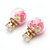 Trendy Colorful Rhinestone Glass Ball Flower Round Brincos Presente para Mulheres
