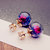 Trendy Colorful Strass glazen bal bloem ronde oorbellen cadeau voor vrouwen