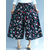Vintage Women Elastic Waist Floral Printed Wide Leg Capri Cal&ccedil;as