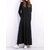 Casual Mulheres manga comprida Pure Color Turtleneck Pocket Long Dress