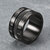 12mm acero de titanio negro 316L acero inoxidable anillo de dedo spinner C&aacute;mara Lente anillo de enfoque hombres anillo