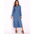 Long Sleeve Denim Shirt Dress Solid Color Turn-down Collar Button Dress 