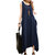 Vintage Casual Women Sleeveless High Low Cotton Maxi Dress