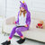 Plus Size Warm Flannel Unicorn Cartoon Unisex Pajamas Performance Costume