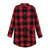 Women Casual Long Sleeve Plaid Loose Pocket Button Long Blouses