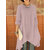 Loose Women Long Sleeve Pure Color Asymmetrical Hem Blouse