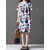 Vestido Elegante de Manga Corta de impreso Suelto Vintage para Mujer