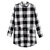 Women Casual Long Sleeve Plaid Loose Pocket Button Long Blouses