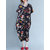 Women Short Sleeve Floral Loose V-neck Pocket Dress