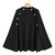Women British Style Solid Color Button Loose Elegant Cloak Coats