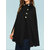 Women British Style Solid Color Button Loose Elegant Cloak Coats