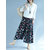 Vintage Women Elastic Waist Floral Printed Wide Leg Capri Cal&ccedil;as