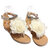 Chiffon Stoff Flower Flats T Straps Sandalen Strandschuhe