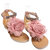 Chiffon Fabric Flower Flats T Straps Sandals Beach Shoes