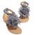 Chiffon Stoff Flower Flats T Straps Sandalen Strandschuhe