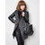European Zipper Spell Leatheroid Long Sleeve Thick Coats