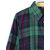 Women Cotton Button Blouse Plaid Turn Down Long Sleeve Shirt