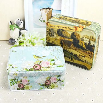 長方形ガーデンローズバードティーボックスギフトジュエリークラムシェルボックスコンテナストレージ