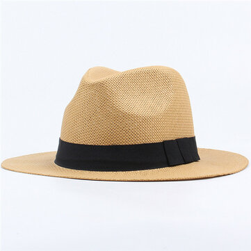Мужчины Женское Classic Пляжный Sun Wide Brim Panama Straw Шапка
