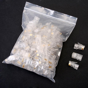 100pcs RJ45 adaptateur de connecteur r&eacute;seau modulaire blind&eacute; or RJ45 CAT5 