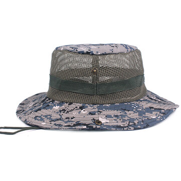 شبكة المرقعة واسعة الحواف قبعة دلو قبعة الصيد