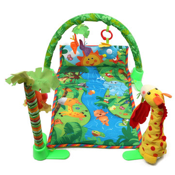 Tappeto Per Bambini Neonati A Foresta Pluviale Musicale Per Attività Gattonare Su Pavimento Compagno Di Gioco Giocattolo A Farfalla Da Calciare