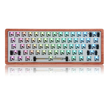 [Versione per valigie di legno] GK61 Customized GK61 Hot Switchable 60% RGB Keyboard Kit personalizzato Montaggio su PCB Piatto