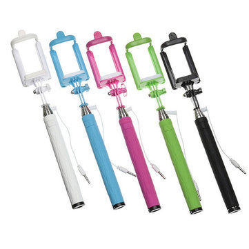 Ausziehbarer 3.5mm verdrahteter Monopod Handheld Portrait Selfie Stick f&uuml;r IOS Android Smartphone