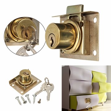 Drawer Lock Kit With 2 Keys Cabinet Cupboard Door Home Office Desk
