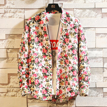 Camicia&nbsp;da&nbsp;uomo&nbsp;in&nbsp;poliestere&nbsp;a quadretti con stampa quadrata