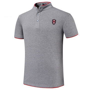 7 ألوان رجالي عارضة التطريز بلون موقف طوق القميص زر القميص