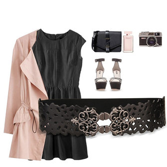 Frauen First Layer Leder Hohlgürtel Elastisch Stretchable Metall Button Bund