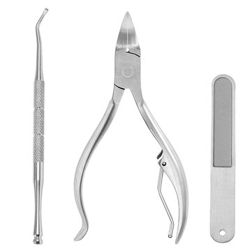 Y.F.M&reg; 3 In 1 Ingrown Toenails Nipper Clipper File Lifter Cutter Kit Stainless Steel Paronychia Care