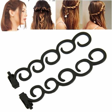 Waterfall Twist Roller Back Hair Styling Clip Stick Bun Maker